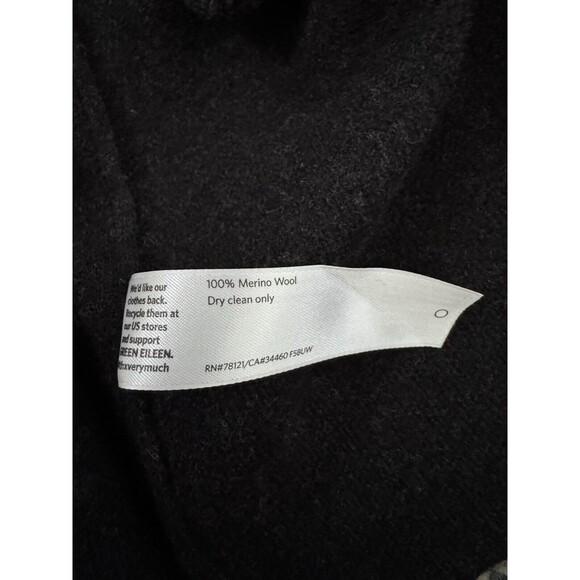 Eileen Fisher Plaid Felt‎ Merino Wool Open Front Jacket Size S Classic Minimal - Picture 8 of 8